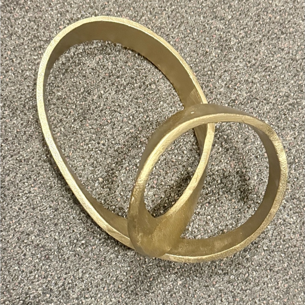Metal Gold Colored Iron Ribbon Knot Art Sculpture Mid Century Modern - Picture 2 of 9